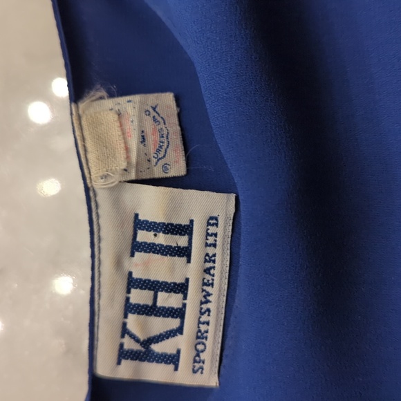 KH II Sportswear LTD Vintage 70s Shear flutter sleeves Royal Blue dress small - Picture 10 of 10